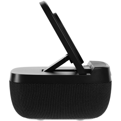 Колонка с беспроводной зарядкой Esca и подсветкой логотипа, черная