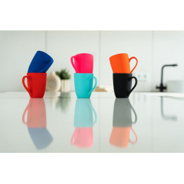 Кружка Good Morning с покрытием софт-тач, ver.2, бирюзовая