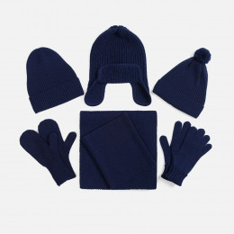 Шапка Catch Match с помпоном, темно-синяя