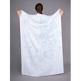 Плед Winterflake, бело-голубой с люрексом