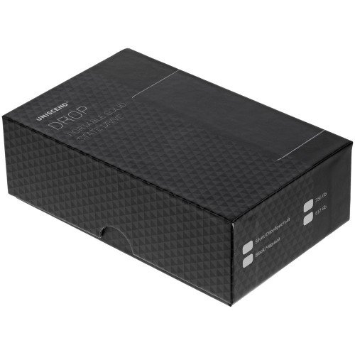 Портативный внешний диск SSD Uniscend Drop, 256 Гб, черный, без футляра