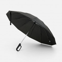 Зонт обратного сложения inLoop с ручкой-карабином, черный