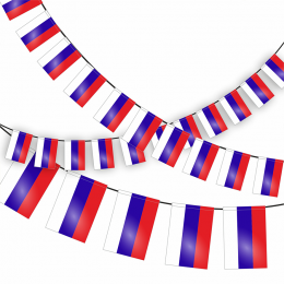 Флажная гирлянда с флажками РФ  20х30, расстояние 10см