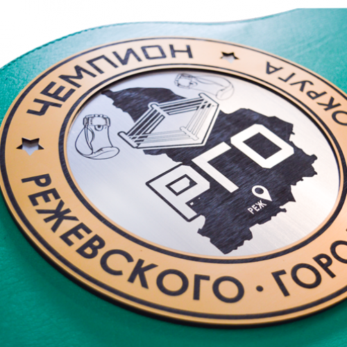 Чемпионский пояс с 2-слойным пластиком и УФ-печатью  30х120
